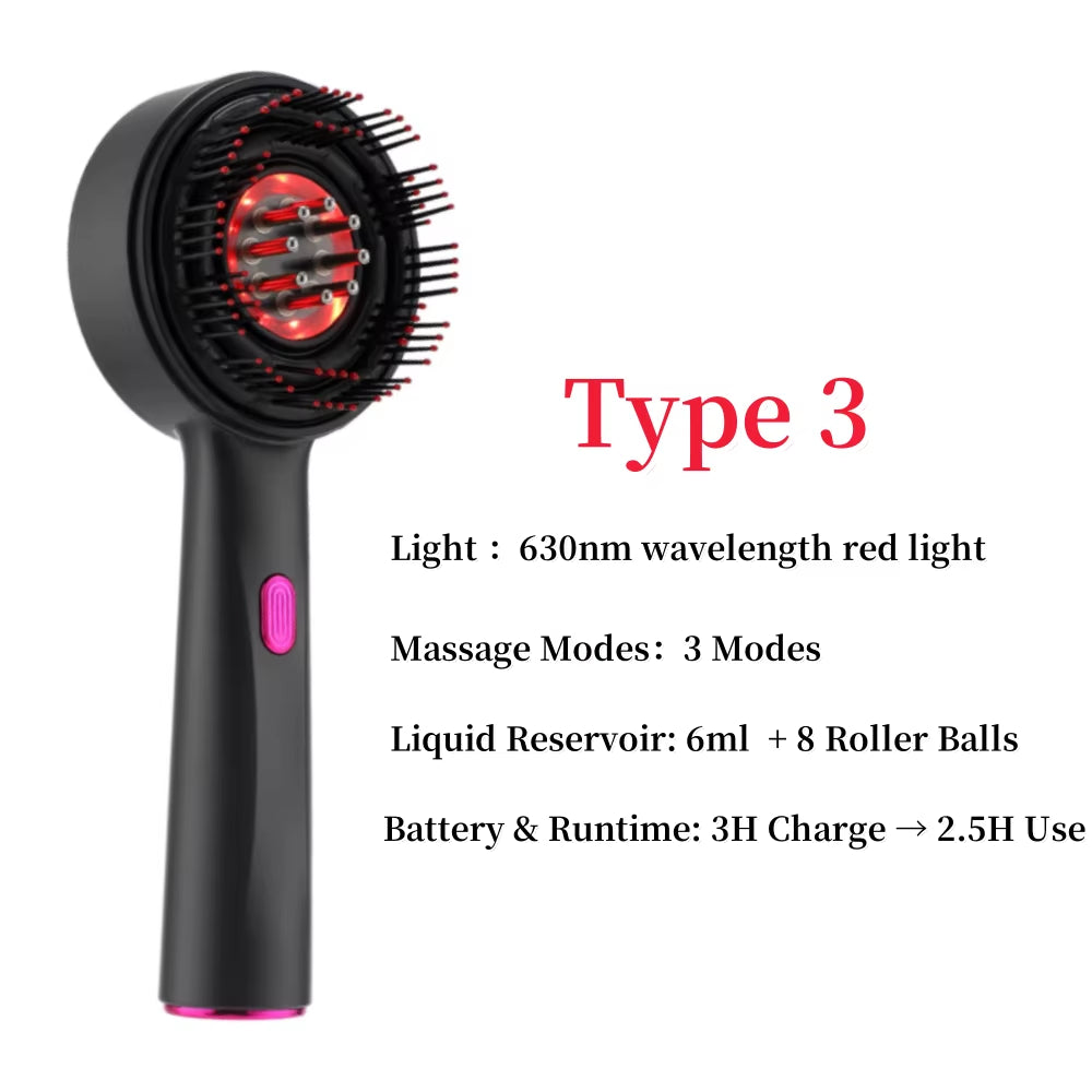 Electric Scalp Massage Comb for Growth Scalp Oil Applicator Hair Care 660Nm Red Light Head Massager Improve Hair Loss Brush