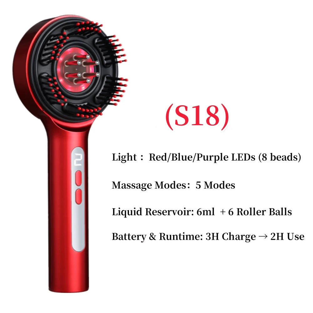 Electric Scalp Massage Comb for Growth Scalp Oil Applicator Hair Care 660Nm Red Light Head Massager Improve Hair Loss Brush