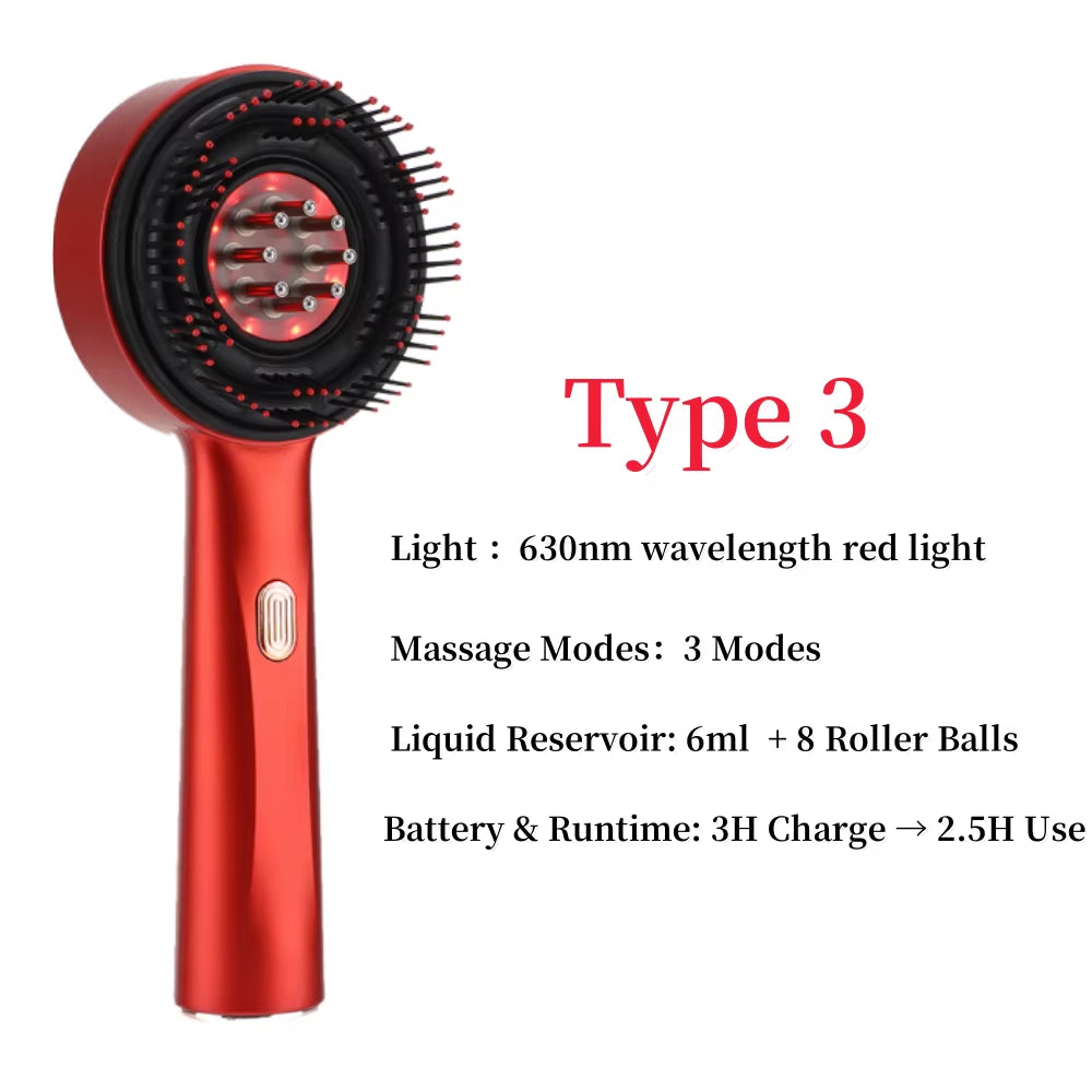 Electric Scalp Massage Comb for Growth Scalp Oil Applicator Hair Care 660Nm Red Light Head Massager Improve Hair Loss Brush