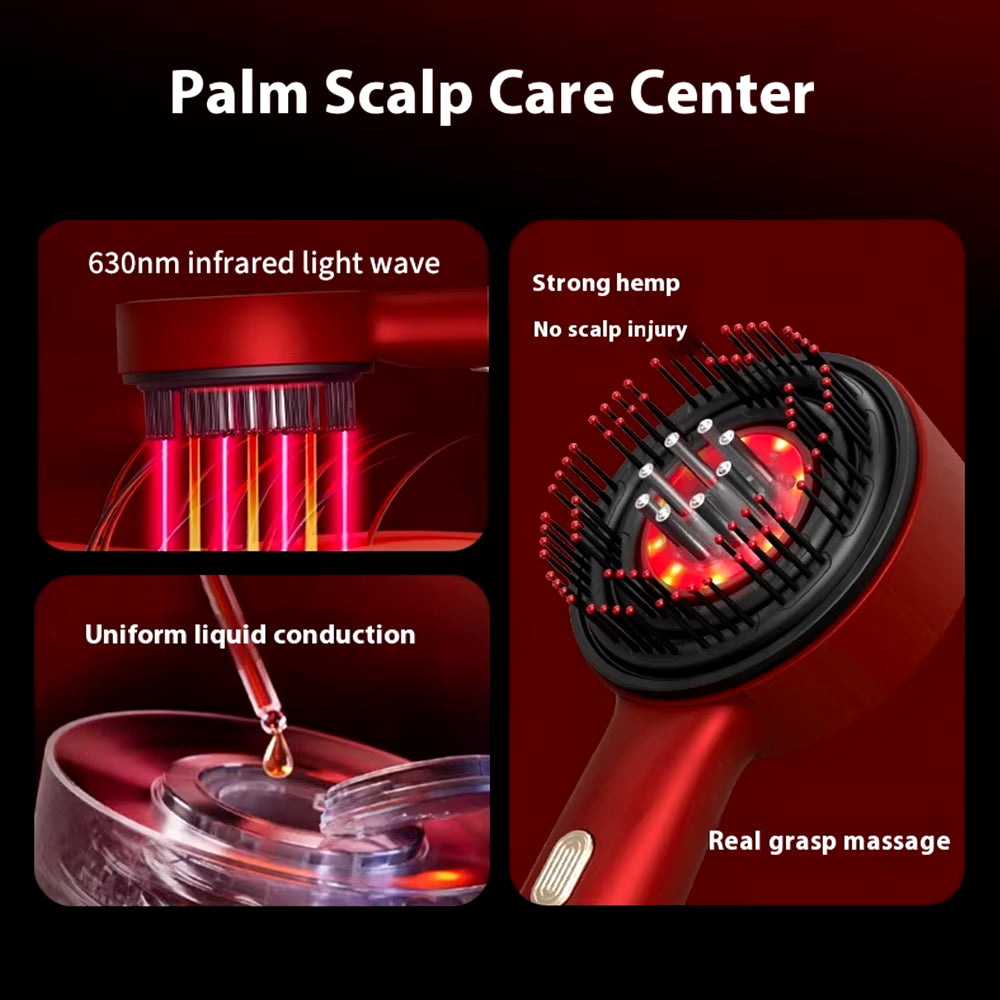 Electric Scalp Massage Comb for Growth Scalp Oil Applicator Hair Care 660Nm Red Light Head Massager Improve Hair Loss Brush
