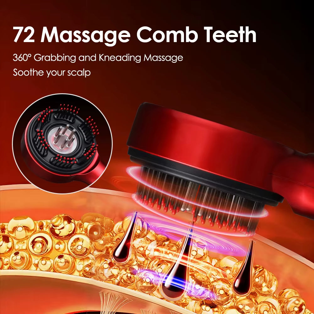 Electric Scalp Massage Comb for Growth Scalp Oil Applicator Hair Care 660Nm Red Light Head Massager Improve Hair Loss Brush