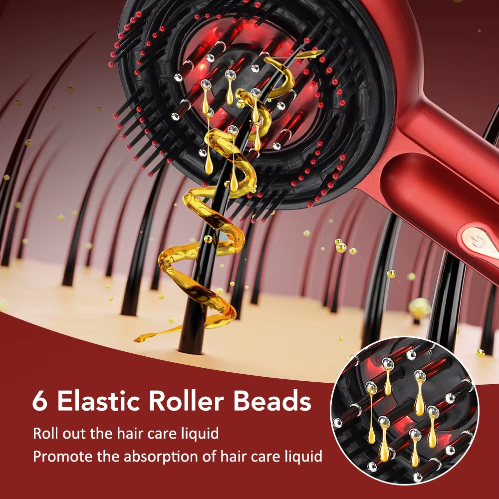 Electric Scalp Massage Comb for Growth Scalp Oil Applicator Hair Care 660Nm Red Light Head Massager Improve Hair Loss Brush